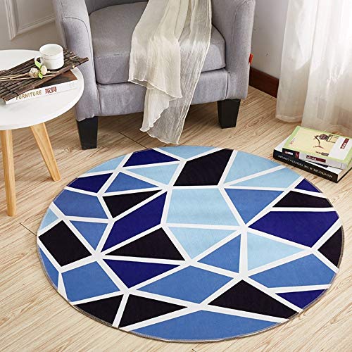 Alfombra redonda azul con patrón irregular y personalidad simple MU Inicio