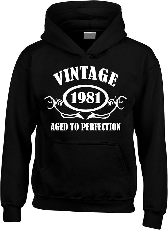 Sweat à capuche Vintage 1981 : fini la panne d'idée pour un vêtement d'anniversaire humoristique