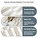 Vamos Peel and Stick Backsplash Seamless Tile for Kitchen and Bathroom,White and Beige Slate PVC Mixed Light Gold Self Adhesive Fish Scale Metal Mosaic Tiles (10 Sheets)