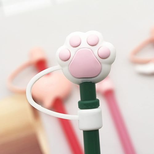 Miniatura 2 de Healifty Tapones de paja para vasos, paquete de 8 tapas reutilizables de silicona para popotes de 0.315 a 0.315 pulgadas