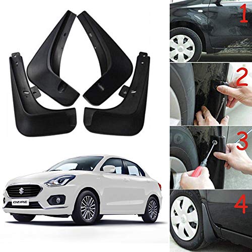 Image of Oshotto (O.E.M Fitting Cup Type) Mud Flap /Splash Guard Compatible with Maruti Suzuki DZIRE 2017,2018,2019,2020 (T-III) (Set of 4)