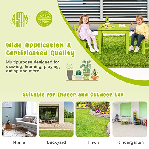 Costzon 04628 Kids Chair, 2Pcs All-Weather & Heavy-Duty Children Learning Chairs W/Backrest thumb #5