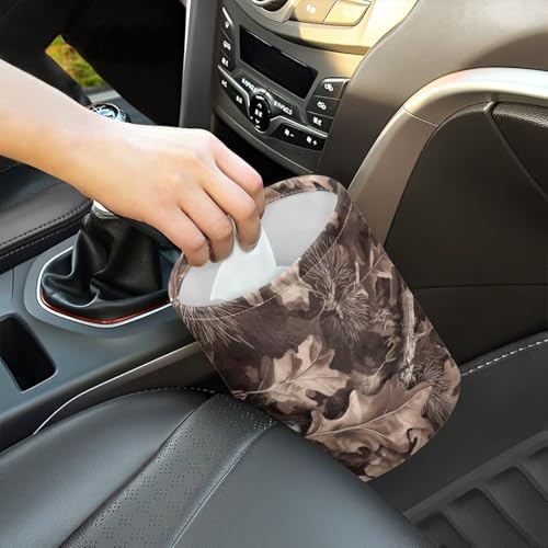 Image of Dead Branch LeavesTrash Bag, Car Trash Can - Cute, Portable, Collapsible for Back Seat, Floor, Hanging Headrest Waste Basket - Auto Garbage Accessory