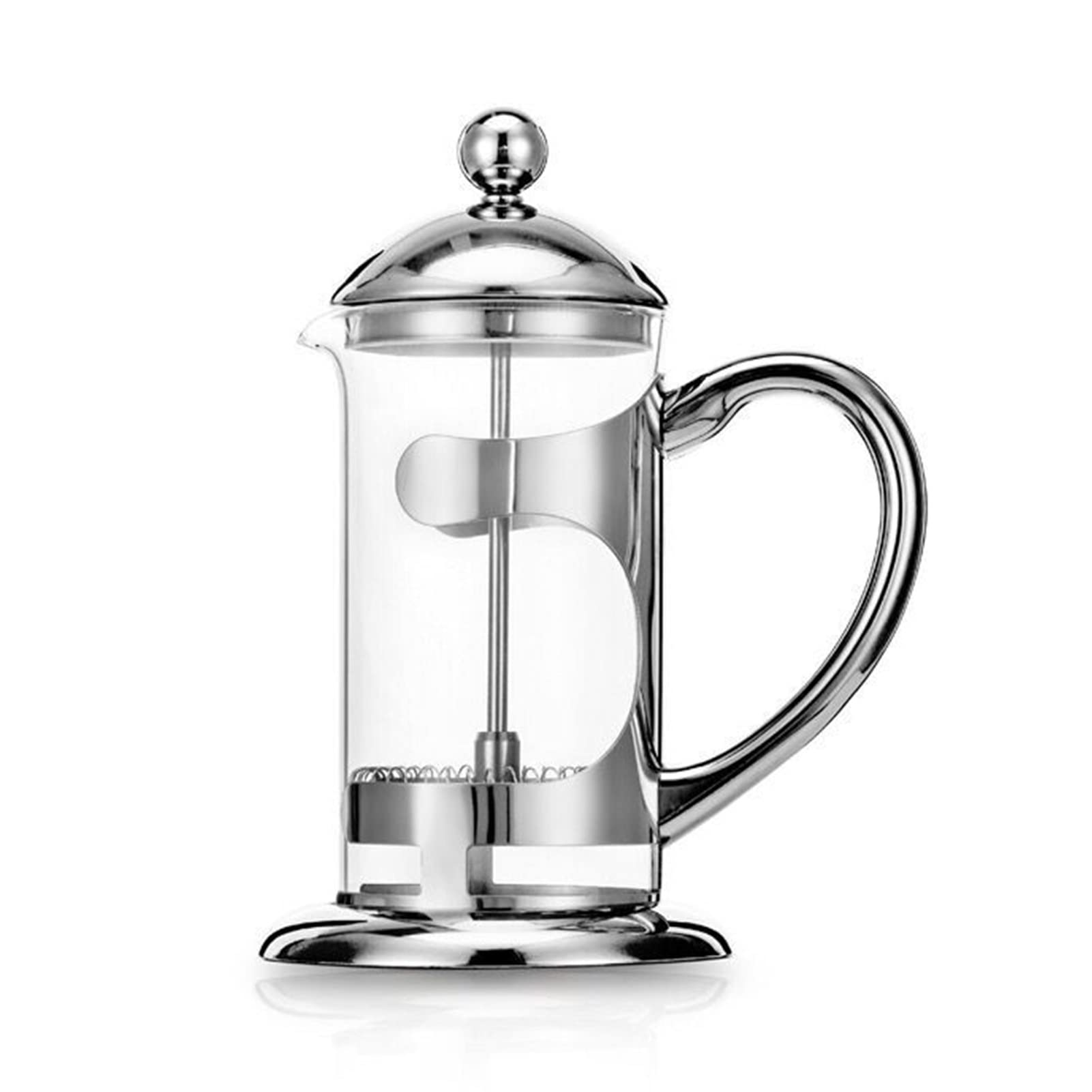 Caffettiere A Pistone, Caffettiera Francese in Acciaio Inox 304 con Sistema di Filtrazione A 3 Livelli, French Press Teiera Vetro Borosilicato, Resistente al Calore Durevole, Facile da Pulire