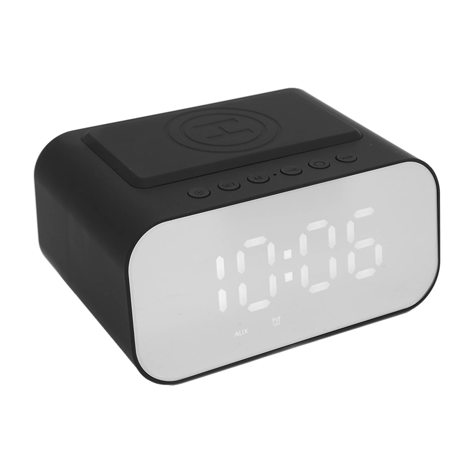 Yunseity Bluetooth Speaker with Alarm Clock, Charger 15W Fast Charging, FM Radio, Sleep Timer, 3 Levels Brightness Adjustable, Built in Microphone, Dimmable Night Light for