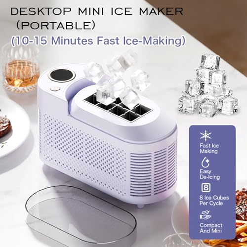 Máquina portátil para fabricar hielo con 8 cubos en 10 mins miniatura 2