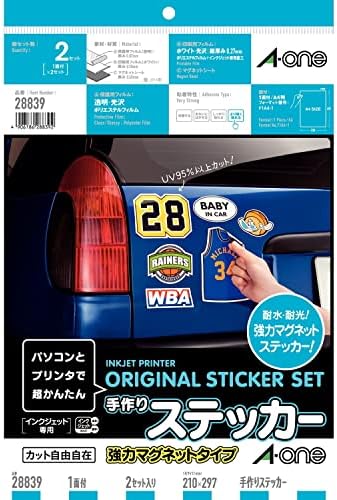 Amazon エーワン 手作りステッカー マグネットタイプ 2セット 2 シール ステッカー 文房具 オフィス用品