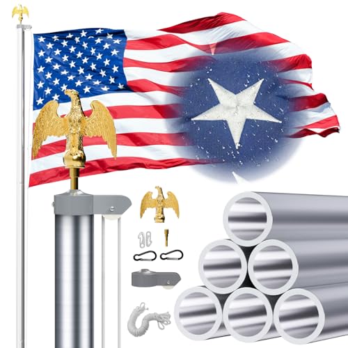 Heavy Duty Flag Pole 25 FT Flag Poles for Outside