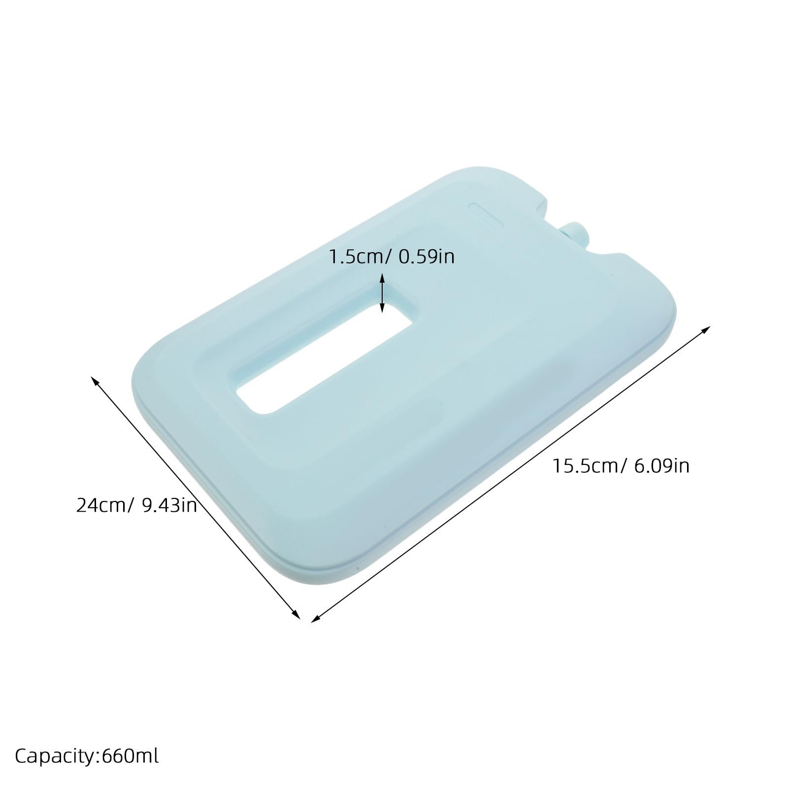 BESPORTBLE 2 Pièces Bloc de Glace Réutilisable 660ml PE Gel Vert Clair