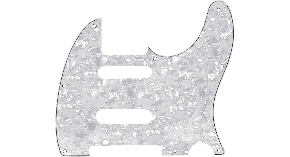 Fender Modern Pickguard, Deluxe Nashville Telecaster, 8-Hole - White Moto