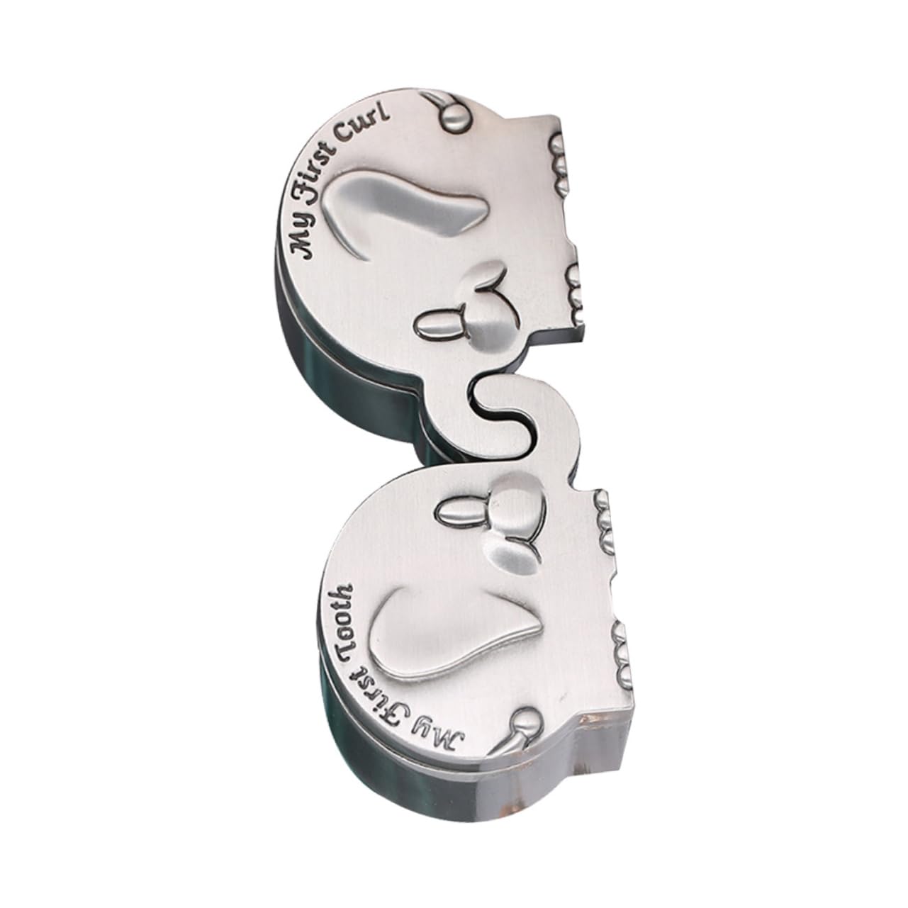 SUPVOX 1 Pair Tire Collection Box Teeth Boxes Elephant Tooth and Curl Boxes First Boxes for Newborn Teeth Boxes Collection Boxes Newborn present Silver Metal