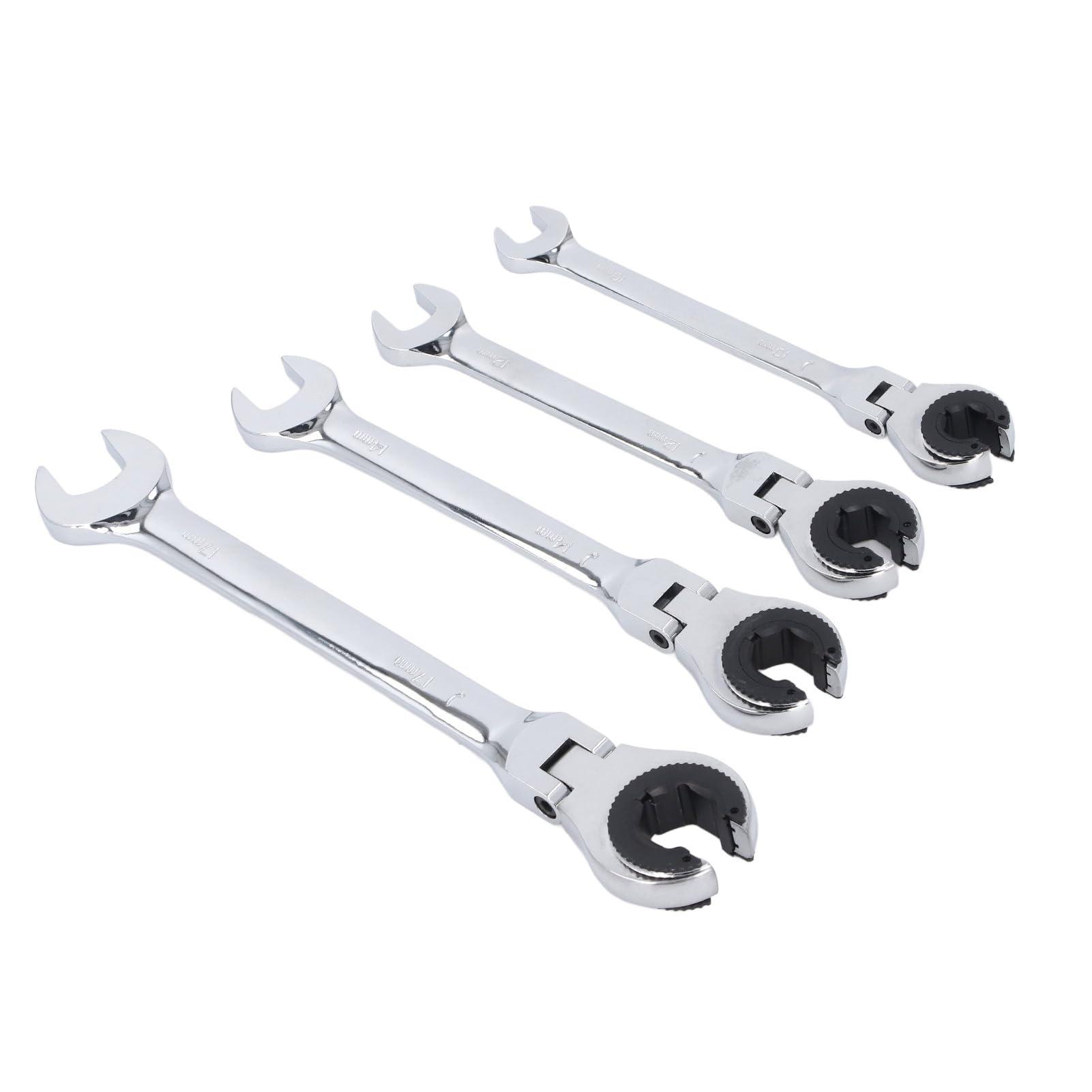 Topiky Juego de Llaves de Línea de Freno, Llaves de Tubo de Trinquete 72T con ángulo Ajustable, Juego de de Tuerca Abocinada de 10 Mm, 12 Mm, 14, 17 para Reparación Automotriz y HVAC