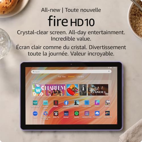 All-new Amazon Fire HD 10 tablet, built for relaxation, 10.1″ vibrant Full HD screen, octa-core processor, 3 GB RAM, latest model (2023 release), 32 GB, Lilac