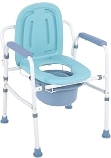 Wakects - Soporte de baño para cuarto de baño, taburete de baño portátil, resistente, ajustable en altura, con brazo de soporte y patas antideslizantes.