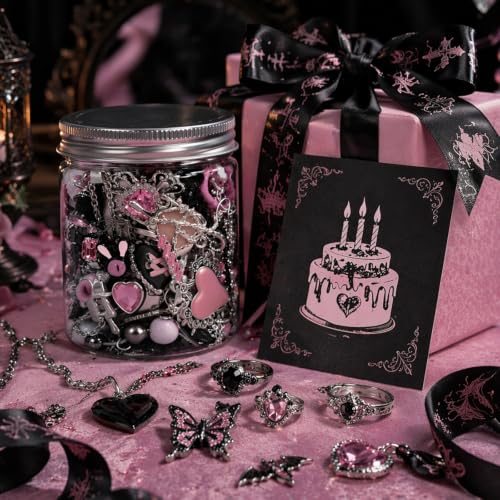Image of SMUOBT Mystery Jewelry Jar Bundle - Surprise Vintage Jewelry Box for Women,Gift Jewelry Set (Necklace, Earrings, Rings,Kracelet,Keychain) - Unique Birthday Gift for Women