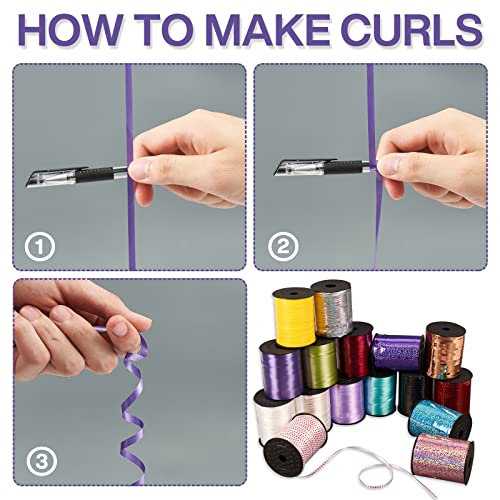 Image of Purple Curling Ribbon by PartyWoo, 500 Yards, Dark Purple, Solid Color, Ideal for Gift Wrapping, Balloons, Crafts, Flowers (1 Roll)