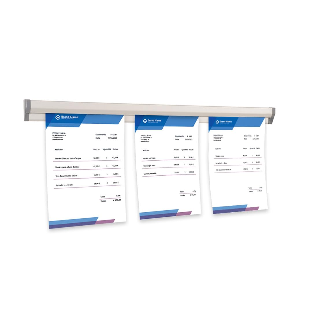 Danieli Store - Soporte para Pedidos para Restaurantes - Barra Porta Pedidos de Aluminio - Barra de Pared con Adhesivo (70 cm)