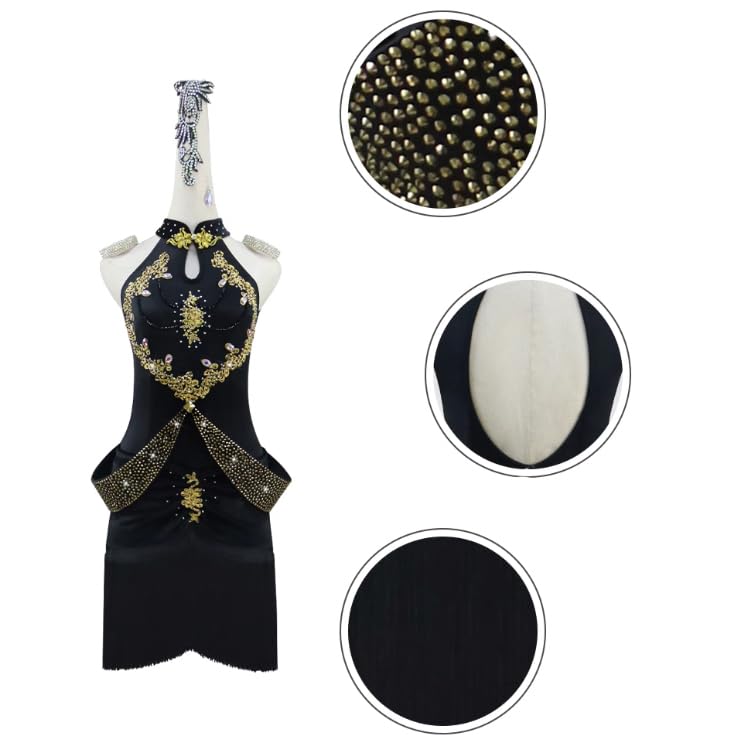 Vestiti da ballo latino senza spalline da donna Cha Cha Dancing Outfit Tango Dancing Gonne da competizione Sala da ballo Abiti da ballo