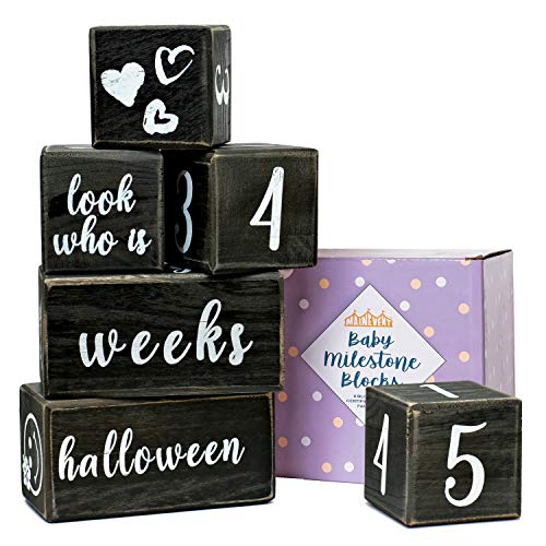 Image of Baby Monthly Milestone Blocks Complete Set, USA Certified Safe Milestone Blocks for Baby Boy, Best Baby Gifts for Baby Shower, Newborn Photography Props Baby Photo Props, Month Baby Milestone Blocks