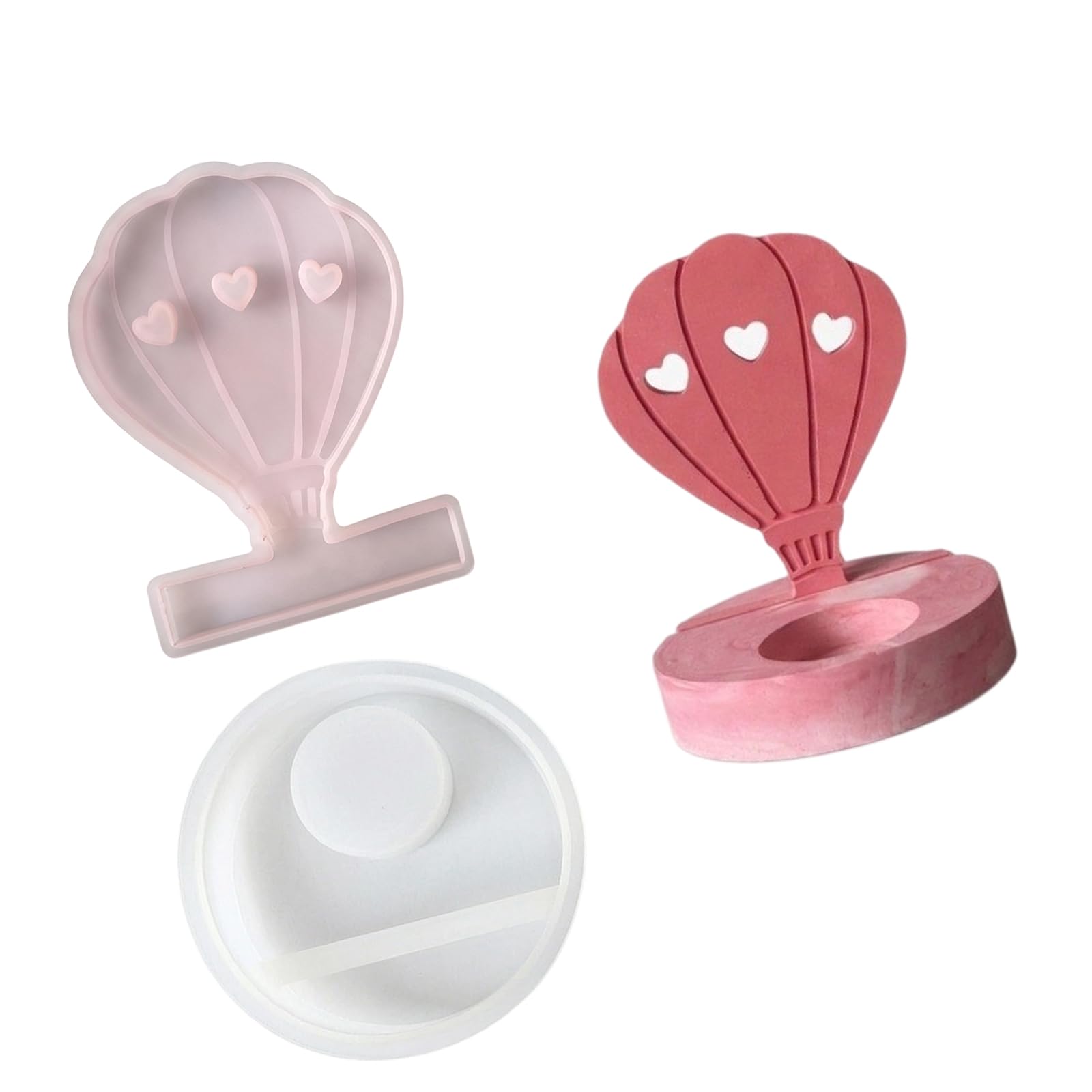 ADYJEE Air Balloon Shape Silicone Mold with Base Mold Food Grade Silicone for Making Tealight Holder and Resin Hot Air Balloon Cast