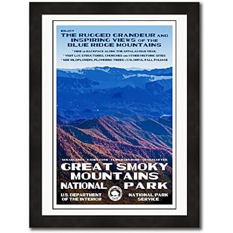 National Park Posters Great Smoky Mountains National Park, Add Some Retro Flair To Your Home - Original Vintage National Park Decor Design by Robert B. Decker - 100% Recycled Material - Unframed - 13" Cover