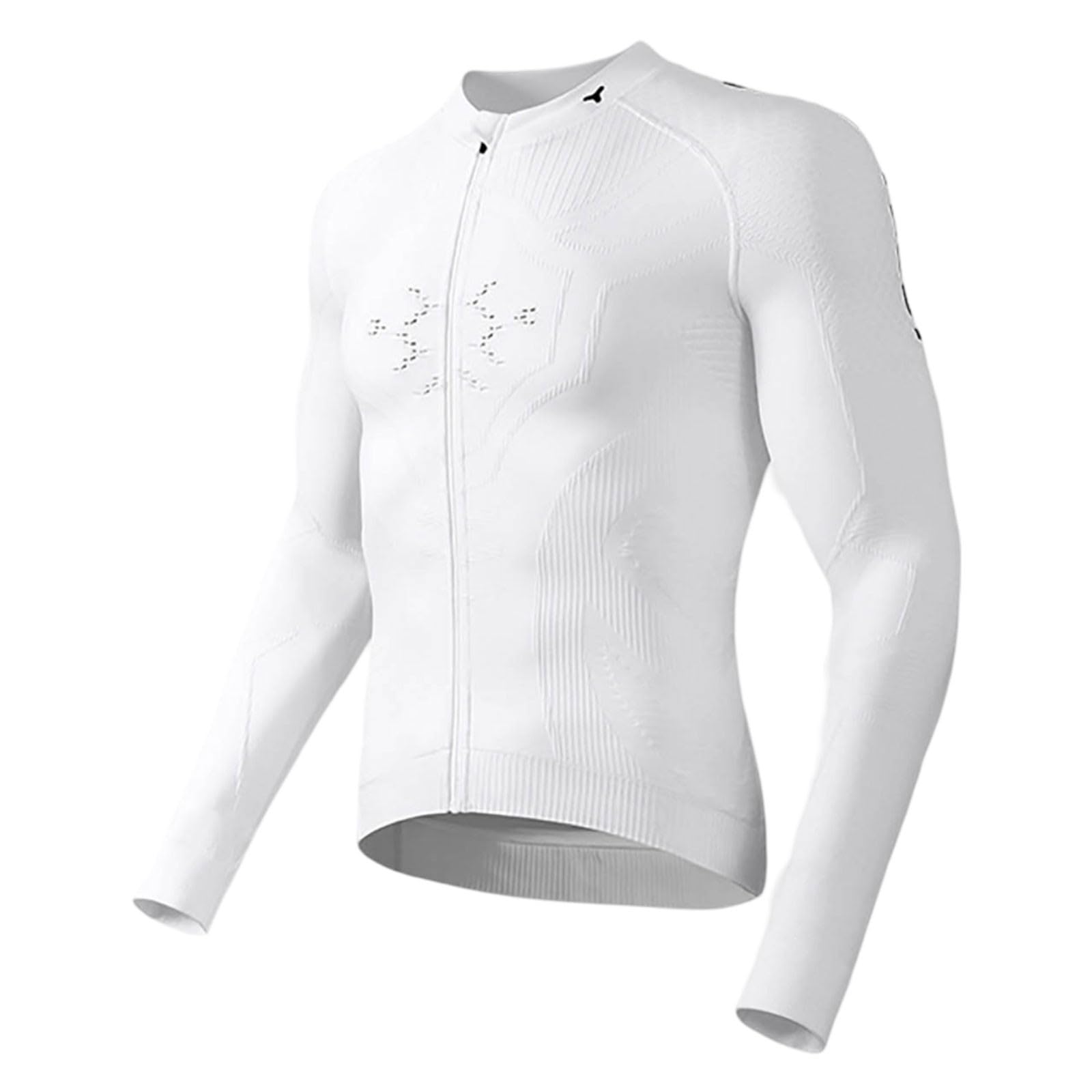 Maglia da ciclismo da uomo, a maniche lunghe, primavera, autunno, mountain bike, termica, con chiusura lampo, traspirante, ciclismo, asciugatura rapida, abbigliamento da ciclismo
