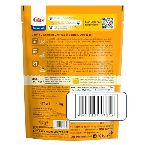 Image of Gits Khaman Dhokla Mix, 500g (Pack of 2)