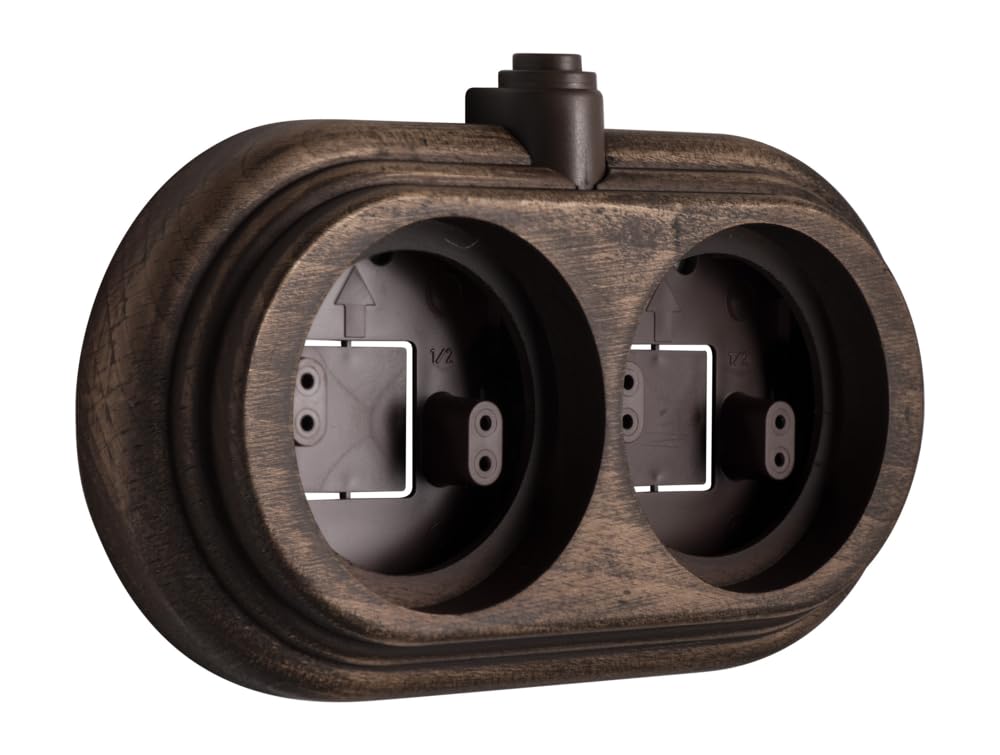 FONTINI - Socle Décoratif Bois Hêtre Vieilli 2 Poste Saillie