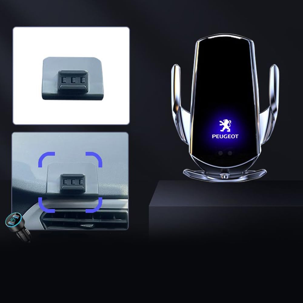 Soporte Móvil Coche,Soporte Móvil Coche para el Salpicadero Rejillas de Aire y Parabrisas para Peugeot 301 2014 2015 2016 2017 2018.