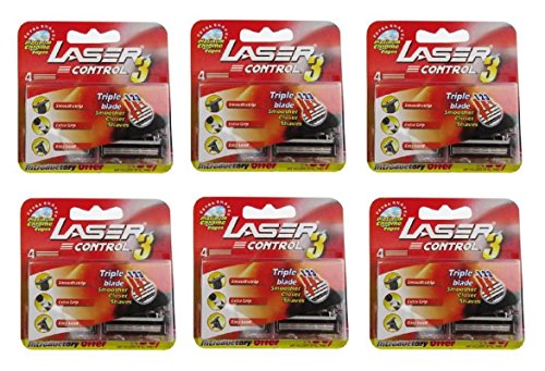 Laser Men Control 3-4 Triple Blade Cartridges(Pack Of 6)