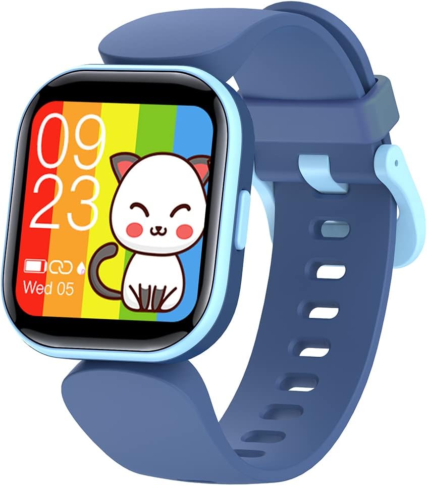 Exrp Kids Smart Watch for Girls Boys,Fitness Tracker with Heart Rate Sleep Monitor,19 Sport Modes Activity Tracker with Pedometer Steps Calories Counter,Waterproof Alarm Clock Kids Gift (Blue), USB