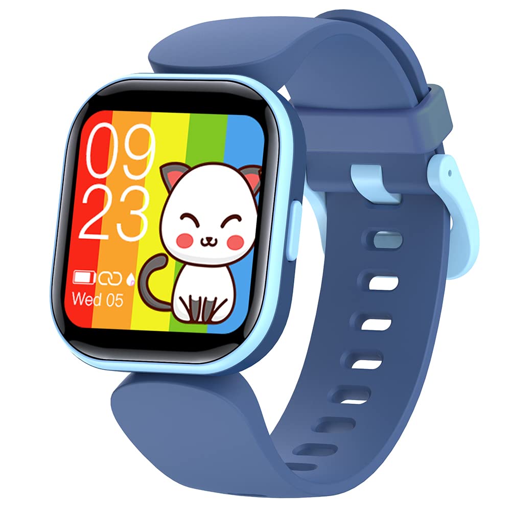 Kids Smart Watch for Girls Boys,Fitness Tracker with Heart Rate Sleep Monitor,19 Sport Modes Activity Tracker with Pedometer Steps Calories Counter,Waterproof Alarm Clock Kids Gift (Blue), USB