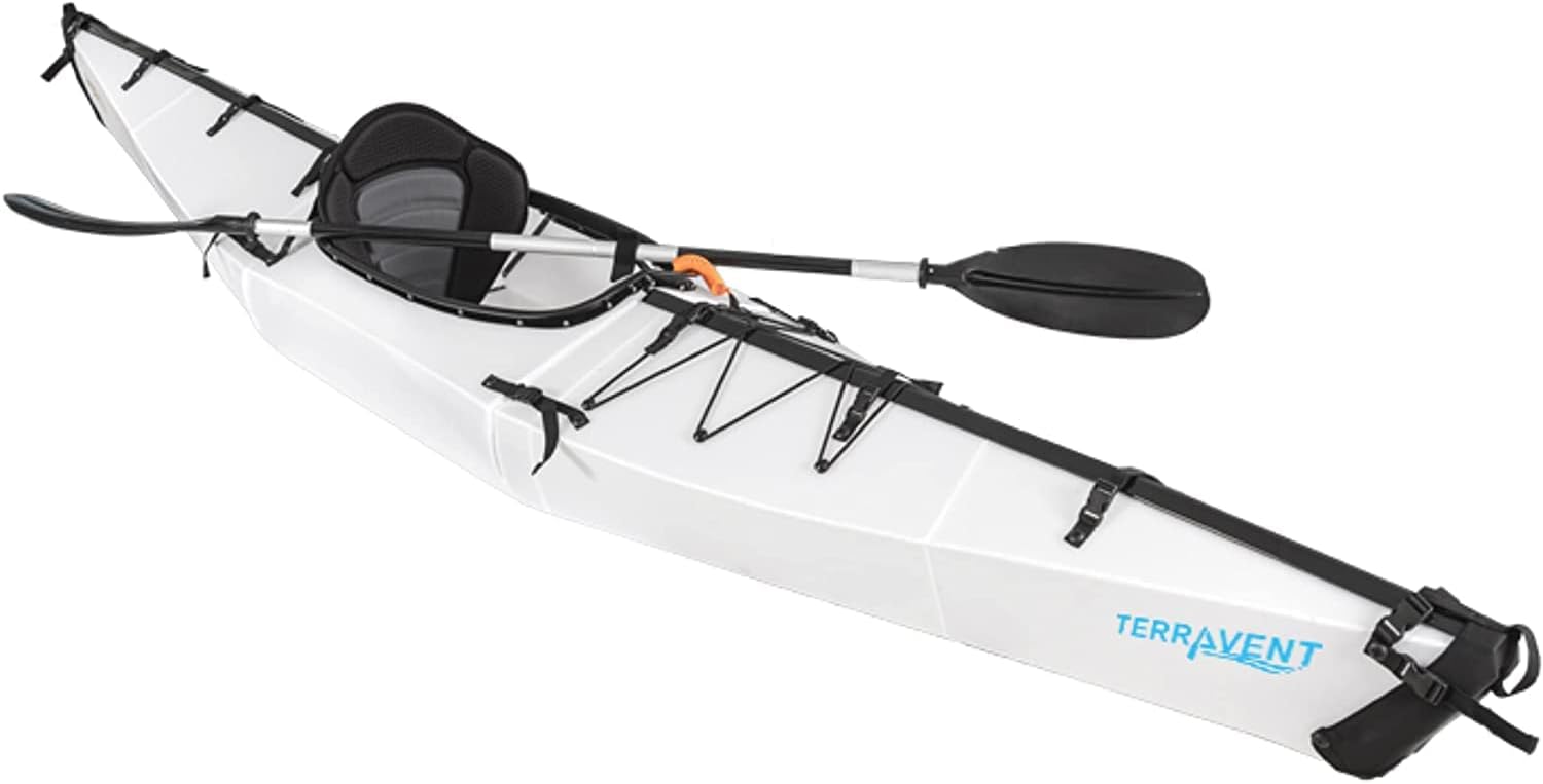 TERRAVENT K1 Folding Kayak, Portable Foldable Kayak, Lightweight Stable Durable for Lake River