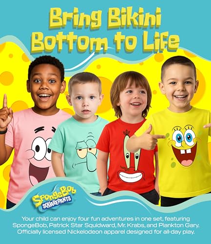 Spongebob Squarepants Graphic T-Shirt (Sets) Patrick Star Squidward Plankton Gary Outfit Tee Toddler/Birthday to Kids Clothes2