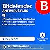 Bitdefender Antivirus Plus 2025 | 1 Appareil | 1 An | PC | Code d’activation par email | Renouvellement Automatique