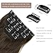 Gx Beauty 20 Inch Clip In Hair Extensions 5 PCS Long Wavy Synthetic Brown Hair Extension & Natural Soft Invisible Clip Thick Hairpieces for Women Daily(20Inch, 5pcs, Brown)