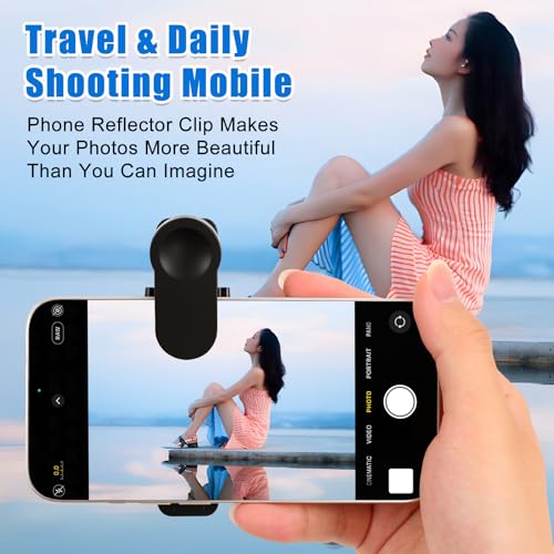 Weseecase Mirror Reflection Clip,Smartphone Camera Mirror Reflection Clip Kit,Adjustable Mobile Phone Reflection Camera Clip,Selfie Mirror Clip Reflection Mirror(White) - Thumbnail 5