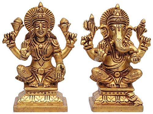 Retrend Design 4.25 Kg God Laxmi Ganesh Statue Idol Murti in Brass