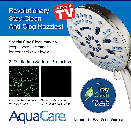 Best Handheld Shower Heads for Seniors: Safety, Comfort & Independence 7 AquaCare Magneton High-Pressure 8-mode Handheld Shower Head with Magnetic Guidance Docking System - 2 Magnetic Brackets, 5 inch Face, Hygienic Jets, 6 ft. Stainless Steel Hose - All Nickel Finish