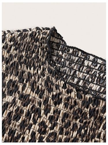 SOLY HUX Women's Leopard Bubble Dress Y2k Cheetah Print Crew Neck Sleeveless Shirred A Line Summer Mini Dresses3
