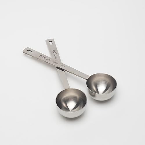 Miniatura 3 de ASUNFO 2 cucharas medidoras de café de acero inoxidable 304, cuchara de mango largo, 2 cucharadas para café molido, té, azúcar en polvo, cocina