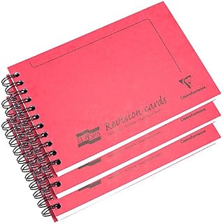 Clairefontaine Feint Ruled Lined Revision Card Record Card Spiral Notebook (5 Pads - 250 Cards)
