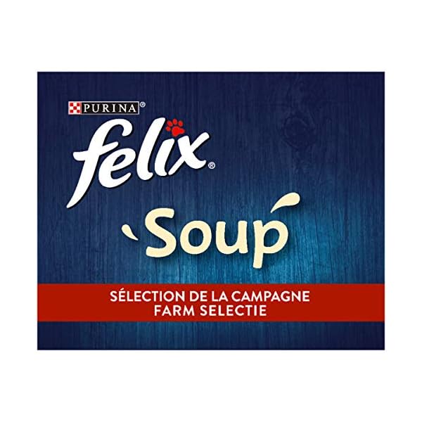 FELIX Soup, Suppe für Katzen mit zarten Stückchen, Geschmacksvielfalt vom Land, 8er Pack (8 x 6 Beutel à 48g) – Bild 3