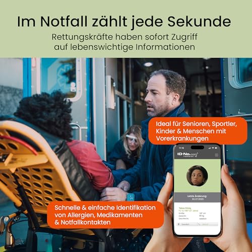 SOS-ID Schlüsselanhänger Guardian silber – Digitaler Notfallpass am Schlüsselbund – Sofort abrufbare Gesundheitsinfos – Personalisierter Schlüsselanhänger mit Schutzengel