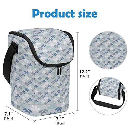 Bolsa de almuerzo pequeña reutilizable con estampado azul 4