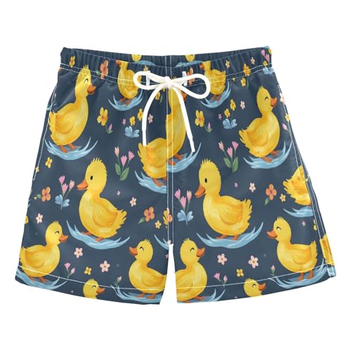 Boys Swim Trunks Toddler Swim Shorts Little Boys Swimwear Yellow Duck Cute Flower Bathing Suit Swimsuit