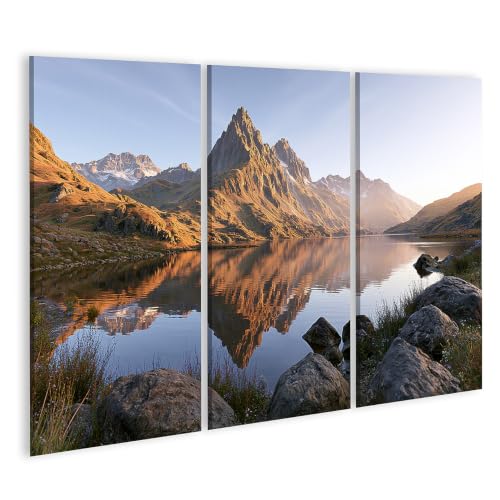 Tableau sur toile de montagne pour habiller un grand mur vide avec une décoration en 3 pièces