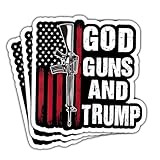 (3 Pcs) God Guns and Trump Sticker, Trump Stickers for Trucks, Trump Stickers for Cars- Decal Stickers for Laptop Water Bottle Phone Car Window Helmet Vinyl Stickers 3 Inches