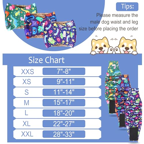 Image of Reusable Dog Diapers Male 3Pcs, Premium Washable Belly Band for Male Dogs XLarge, High Absorbing Male Dog Wraps for Doggie & Puppy in Incontinence, Excitable Urination and Training XL
