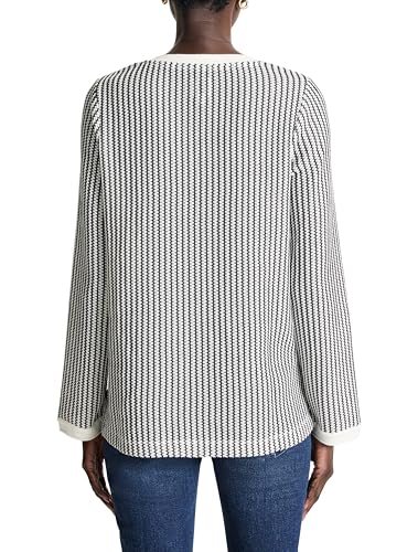 NIC+ZOE Women's Zig Zag Split Neck Top3